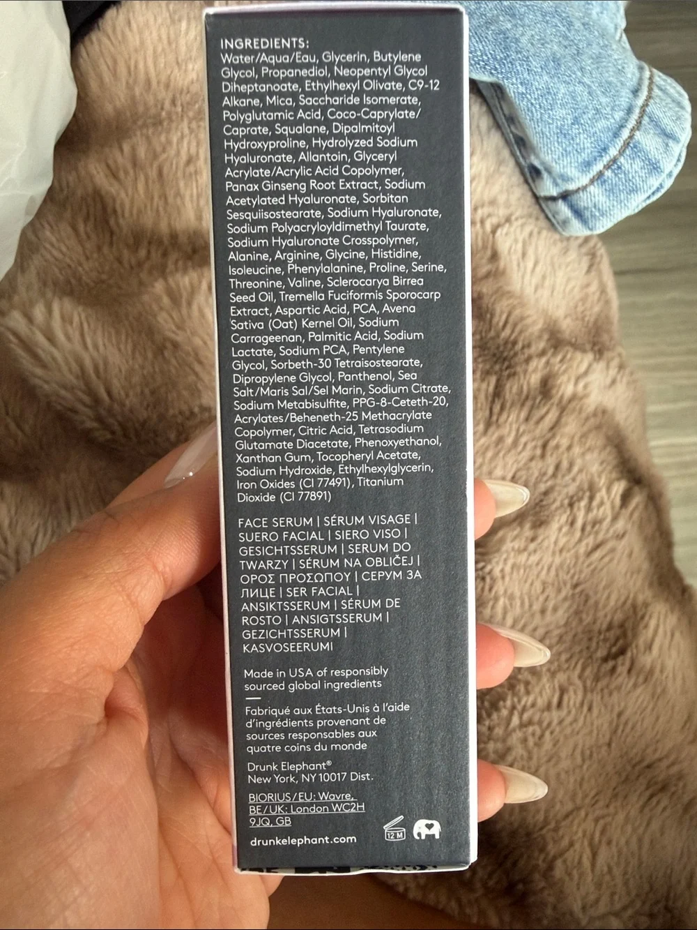 Drunk Elephant Amino Rain Glasswater Serum - Cream with Purple Accents